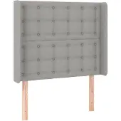 vidaXL Hoofdbord met randen 93x16x118/128 cm stof lichtgrijs