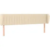 vidaXL Hoofdbord met randen 163x23x78/88 cm stof crèmekleurig