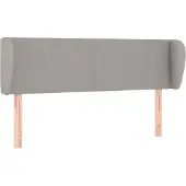 vidaXL Hoofdbord met randen 147x23x78/88 cm stof lichtgrijs