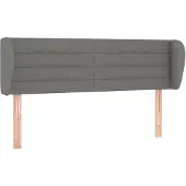 vidaXL Hoofdbord met randen 147x23x78/88 cm stof donkergrijs