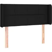 vidaXL Hoofdbord met randen 103x16x78/88 cm stof zwart