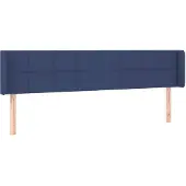 vidaXL Hoofdbord met randen 163x16x78/88 cm stof blauw