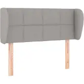 vidaXL Hoofdbord met randen 103x23x78/88 cm stof lichtgrijs