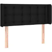 vidaXL Hoofdbord met randen 103x16x78/88 cm stof zwart