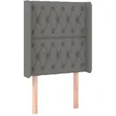 vidaXL Hoofdbord met randen 83x16x118/128 cm stof donkergrijs