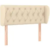 vidaXL Hoofdbord met randen 93x23x78/88 cm stof crèmekleurig