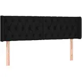 vidaXL Hoofdbord met randen 147x16x78/88 cm stof zwart