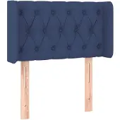 vidaXL Hoofdbord met randen 83x16x78/88 cm stof blauw