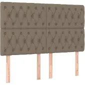 vidaXL Hoofdbord taupe 160x7x118/128 cm Stof