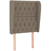vidaXL Hoofdbord met randen 83x23x118/128 cm stof taupe