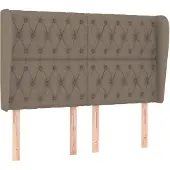 vidaXL Hoofdbord met randen 163x23x118/128 cm stof taupe