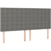 vidaXL Hoofdbord donkergrijs 200x5x118/128 cm Stof