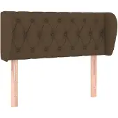 vidaXL Hoofdbord met randen 93x23x78/88 cm stof donkerbruin