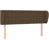 vidaXL Hoofdbord met randen 147x23x78/88 cm stof donkerbruin