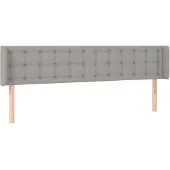 vidaXL Hoofdbord met randen 183x16x78/88 cm stof lichtgrijs