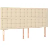 vidaXL Hoofdbord crème 160x5x118/128 cm stof