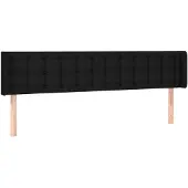 vidaXL Hoofdbord met randen 183x16x78/88 cm stof zwart