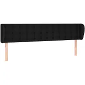 vidaXL Hoofdbord met randen 183x23x78/88 cm stof zwart