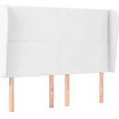 vidaXL Hoofdbord met randen 147x23x118/128 cm kunstleer wit