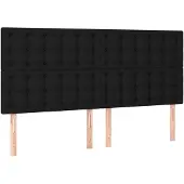 vidaXL Hoofdbord zwart 180x5x118/128 cm stof