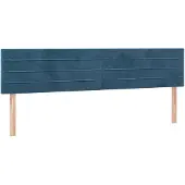 vidaXL Hoofdborden 160x5x78/88 cm fluweel donkerblauw