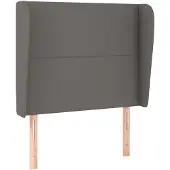 vidaXL Hoofdbord met randen 103x23x118/128 cm kunstleer grijs