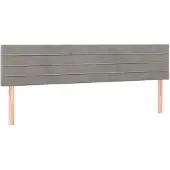 vidaXL Hoofdborden 160x5x78/88 cm fluweel lichtgrijs
