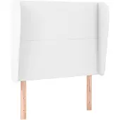 vidaXL Hoofdbord met randen 93x23x118/128 cm kunstleer wit