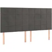 vidaXL Hoofdbord donkergrijs 160x5x118/128 cm Fluweel