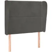 vidaXL Hoofdbord met randen 83x23x118/128 cm fluweel donkergrijs