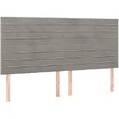 vidaXL Hoofdbord lichtgrijs 160x5x118/128 cm fluweel