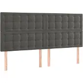 vidaXL Hoofdbord donkergrijs 200x5x118/128 cm Fluweel