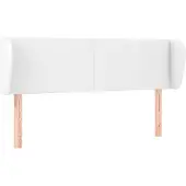 vidaXL Hoofdbord met randen 147x23x78/88 cm kunstleer wit