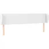 vidaXL Hoofdbord met randen 163x23x78/88 cm kunstleer wit