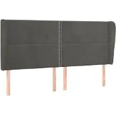 vidaXL Hoofdbord met randen 163x23x118/128 cm fluweel donkergrijs