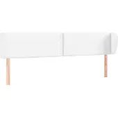 vidaXL Hoofdbord met randen 203x23x78/88 cm kunstleer wit