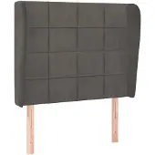 vidaXL Hoofdbord met randen 93x23x118/128 cm fluweel donkergrijs