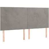 vidaXL Hoofdbord lichtgrijs 160x5x118/128 cm fluweel