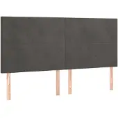 vidaXL Hoofdbord donkergrijs 200x5x118/128 cm Fluweel