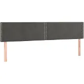 vidaXL Hoofdborden 180x5x78/88 cm fluweel donkergrijs