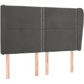 vidaXL Hoofdbord met randen 147x23x118/128 cm fluweel donkergrijs