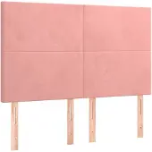 vidaXL Hoofdbord roze 144x5x118/128 cm fluweel