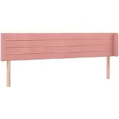 vidaXL Hoofdbord met randen 163x16x78/88 cm fluweel roze