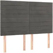 vidaXL Hoofdbord donkergrijs 144x5x118/128 cm Fluweel