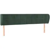 vidaXL Hoofdbord met randen 183x23x78/88 cm fluweel donkergroen