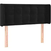 vidaXL Hoofdbord met randen 103x16x78/88 cm fluweel zwart
