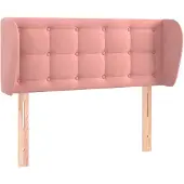 vidaXL Hoofdbord met randen 103x23x78/88 cm fluweel roze