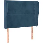 vidaXL Hoofdbord met randen 103x23x118/128 cm fluweel donkerblauw