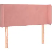 vidaXL Hoofdbord met randen 103x16x78/88 cm fluweel roze