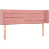 vidaXL Hoofdbord met randen 147x16x78/88 cm fluweel roze